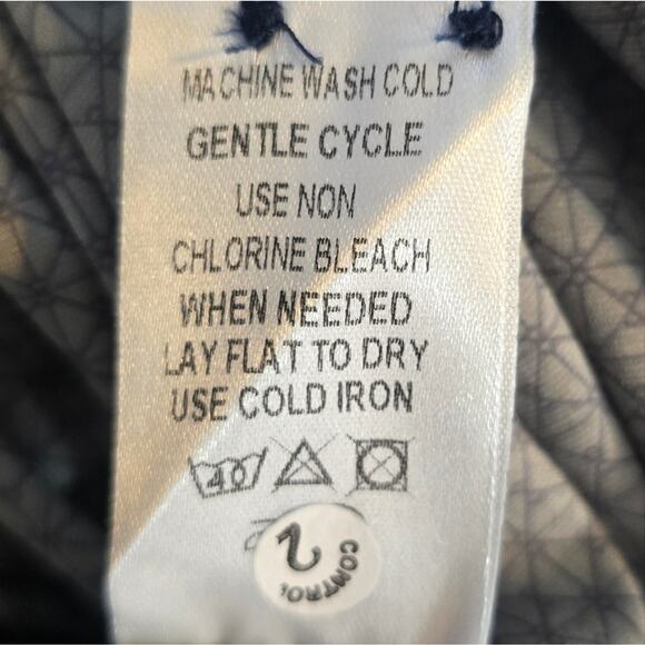 O Visconti Black Blue Performance Stretch Floral Long Sleeve Button Up Shirt S - Picture 11 of 11